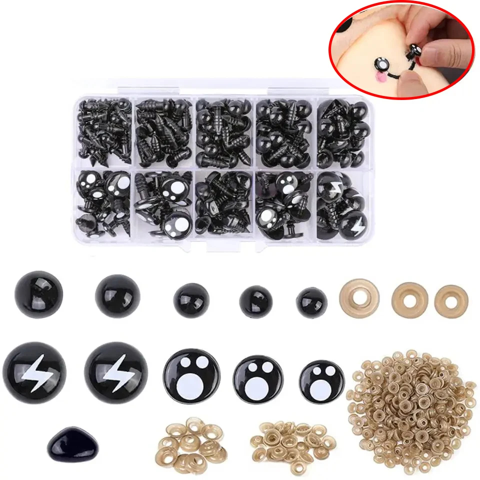 KAOBUY 362 Pcs colorful Plastic Doll Eyes and Noses Safety Eyes Needle Felting For Bears Animals Dolls Accessories Doll Making