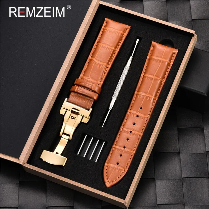 Luxury Calf Genuine Leather Watch Strap with Gift Box
