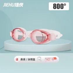 HD Transparent Waterproof Anti - Fog Goggles for Adults with Adjustable Myopia Correction (Pink goggles -8)