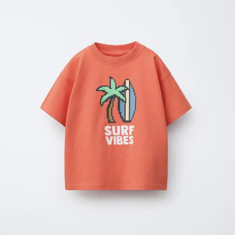 T-shirt met ronde hals voor jongens en meisjes Leuke tops met korte mouwen Losse vrijetijdskleding Kinderzomerkleding Dunne puur katoenen T-shirts