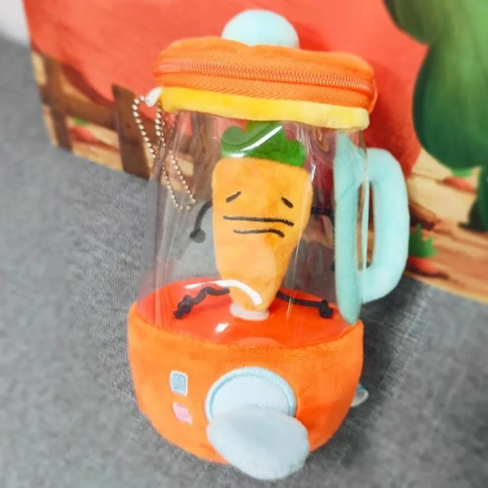 Cartoon Children Gifts Funny Carrot Juicer Plush Toy Drawstring Rotating Bag Pendants Carrot/Flower Blender Toy Plush Keyrings