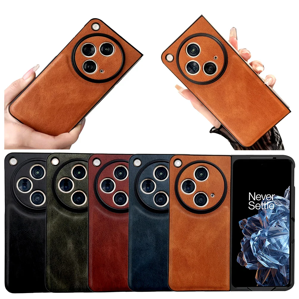 Custodia Protettiva In Pelle Vintage Per Oneplus Open One Plus Cover Protettiva Per Fotocamera All-Inclusive Rigida Aperta
