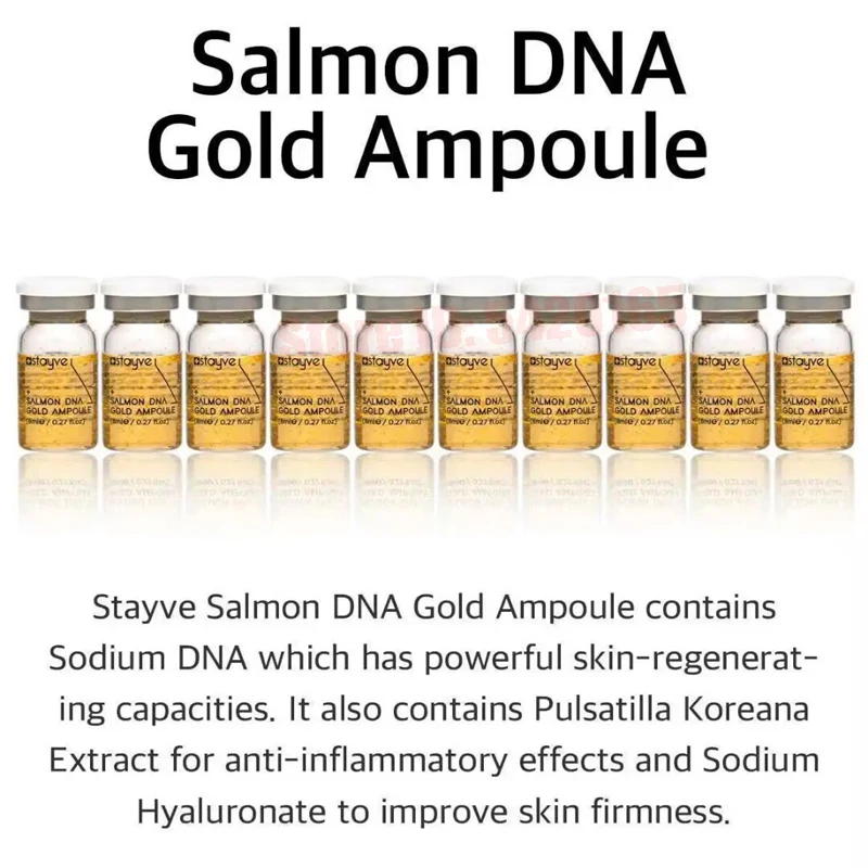 Stayve Gold Ampoule 8ml Salmon DNA Serum Kit Natural Brightening Whitening Moisturizing Rejuvenation Face Care Skin
