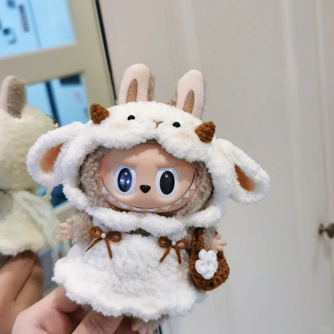 thumbnail image 1 of Labubu Handmade Woolen Mokoko Baby Clothes 17cm Michimini Stellalou Chip 'N' Dale Bear Duffy Linabell 15cm Only Clothes No Doll, 1 of 5