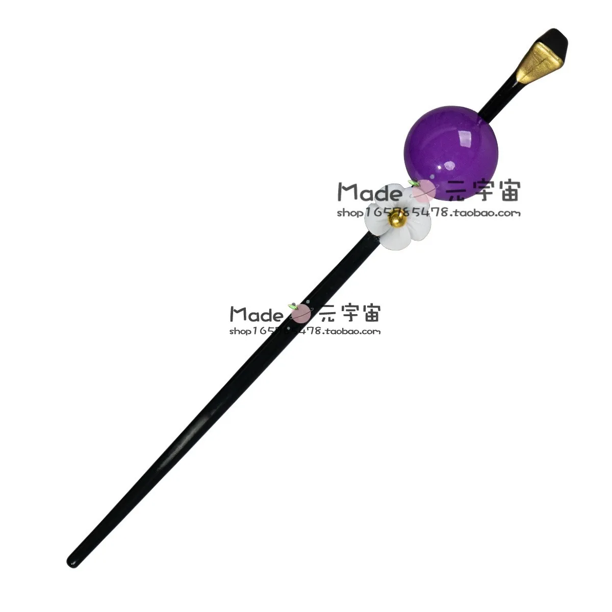 애니메이션 타케라마 타마요 코스프레 머리핀 보라색 구슬 꽃 머리핀, 일본 기모노 쥬얼리 액세서리, 할로윈 카니발 파티