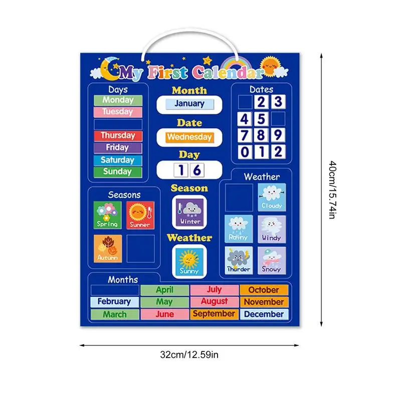 Magnetic Calendar for Kids Classroom Preschool Time Center
