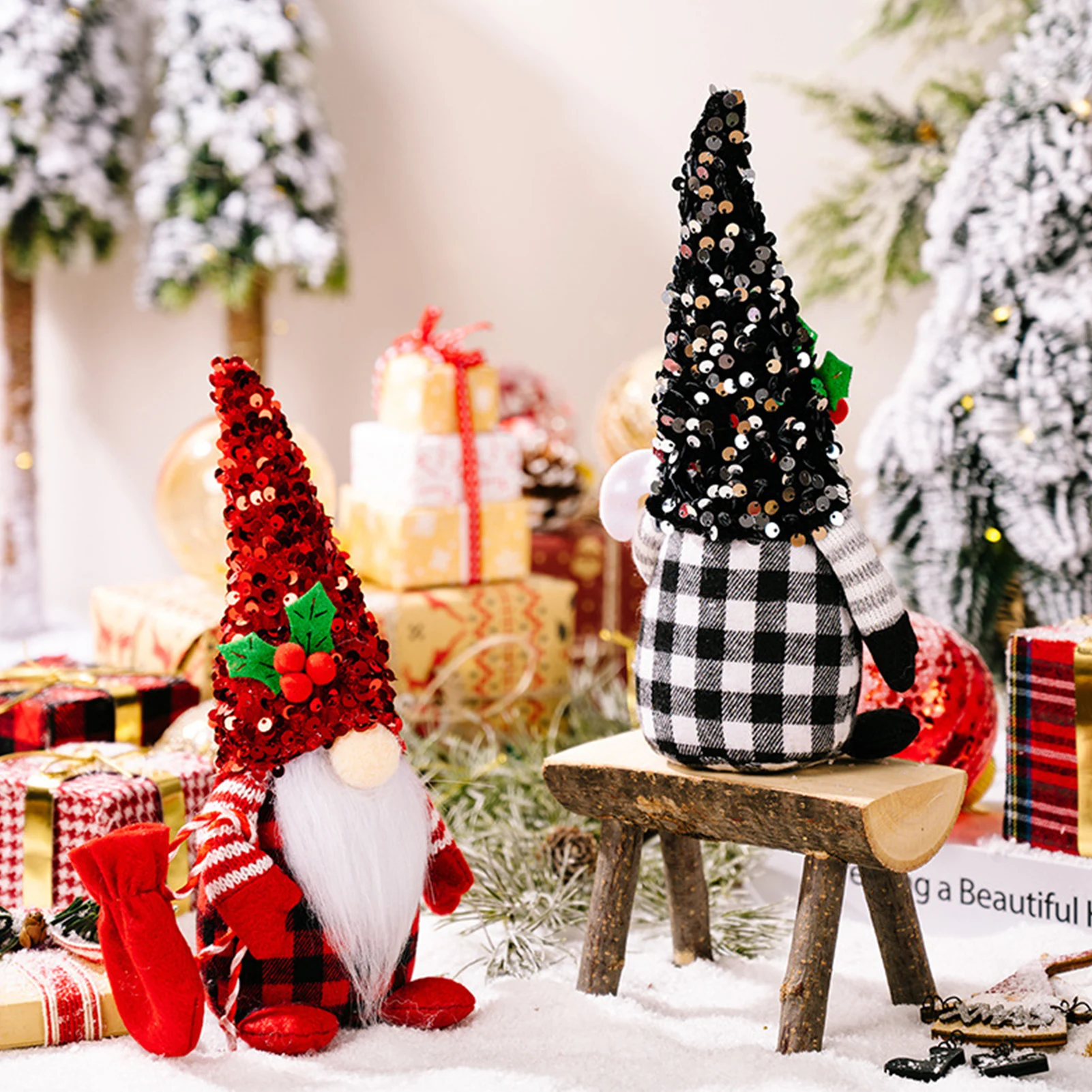 Gnome Plush Decor Christmas Elf Doll Decorations for Home Tabletop