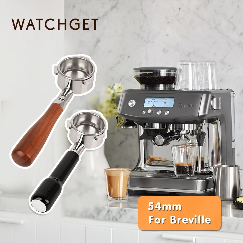 54mm-portafilter-bottomless-filter-for-breville-coffee-machine-stainless-steel-stand-wood-bottomless-handle-accessories