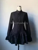 Printemps Vintage Style gothique robe à lacets femmes Design haute rue noir Lolita robes minces 2025 Y2k dentelle à manches longues vêtements 3