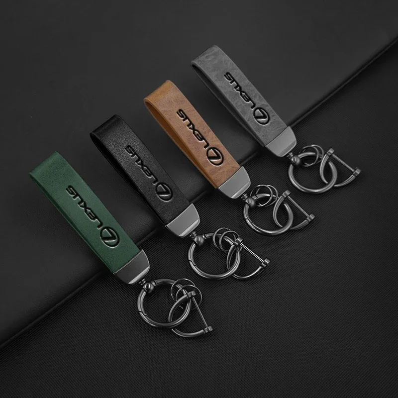 High-Quality Leather Car Logo Keychain Gift and Keyring Holder Accessories