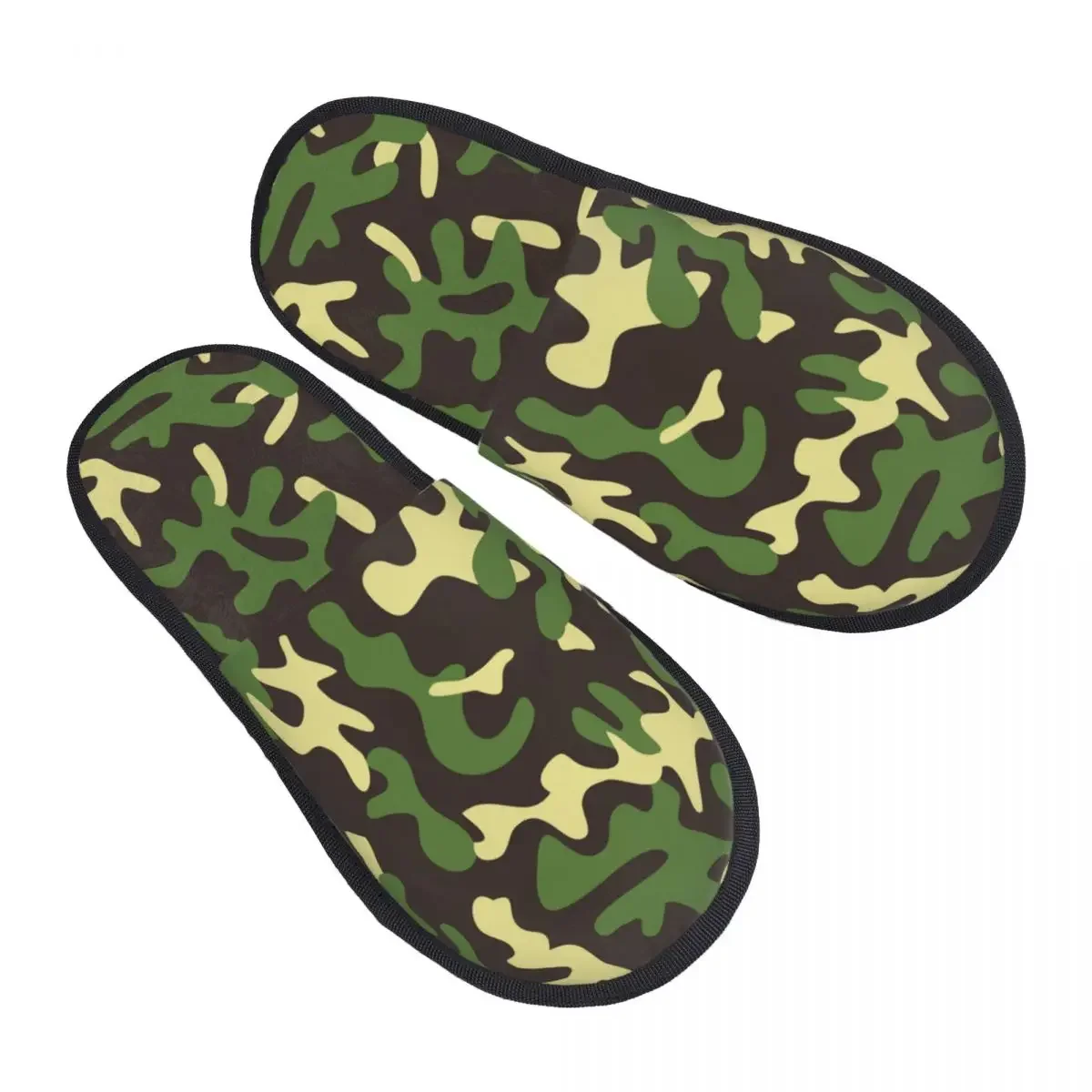 

Plush Indoor Slippers Abstract Camouflage Pattern Warm Soft Shoes Home Footwear Autumn Winter
