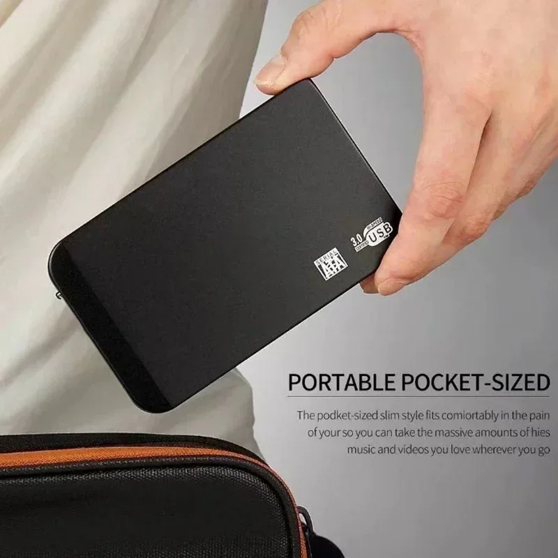 레노버 128TB 고속 SSD 인클로저, USB3.0 외장형 모바일 하드 드라이브 케이스, 케이블 포함 HDD/SSD 저장 박스, ABS 소재