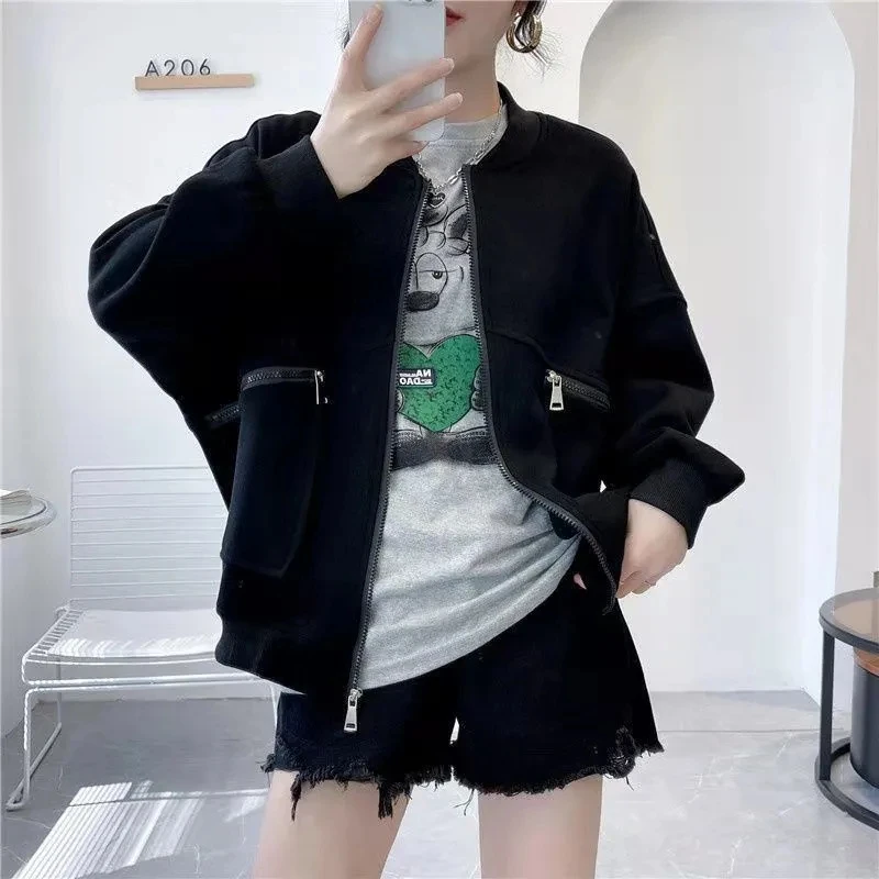 Short Jackets Women's cardigan 2023 Spring and Autumn New Versatile Casual Sports Fashion Baseball Coat Women Jacket Cotton
