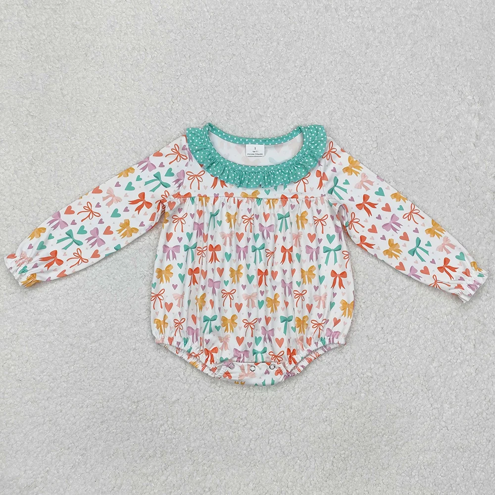 Hot Sale Baby Girls Rompers Blue Stripes Dog Embroidery Boutique Long Sleeve Rompers Kids Clothes Toddler Girls Rompers Onesie 3