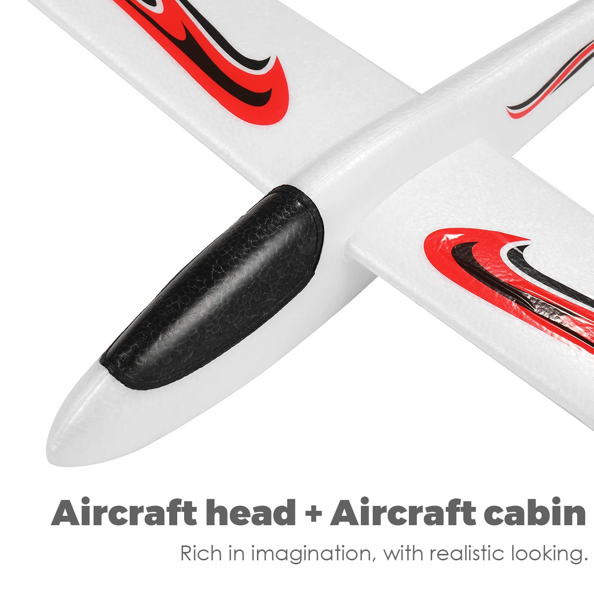 Gros plan sur l'aile en EPP de l'avion planeur RC Tomaibaby 99cm, jouet volant pour enfants.