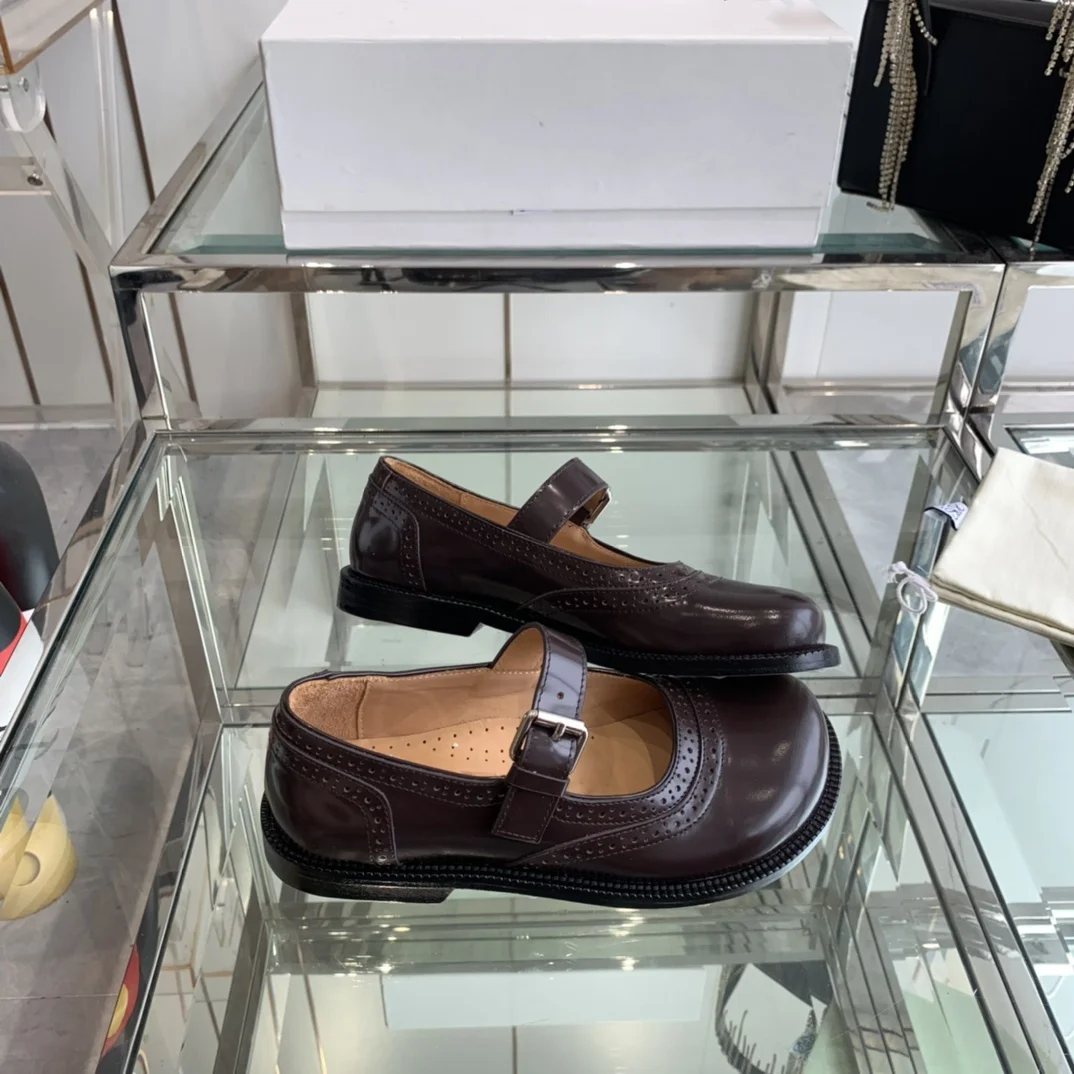 Genuine leather thick sole retro high-quality Mary Jane women's singles shoes