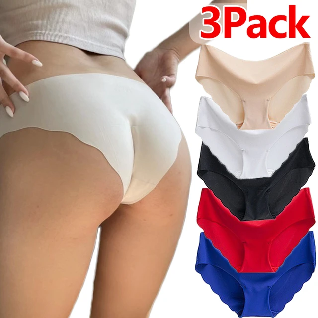 3pcs Seamless Ice Silk Panties for Women Summer Ultra-Thin Breathable  Comfort Briefs Large Size Sexy Lingerie Panty Underwear - AliExpress