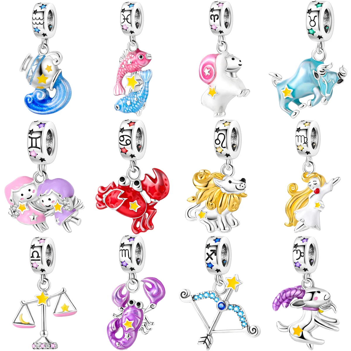 

Подвеска из серебра 925 пробы в виде краба, овцы, быка, созвездий, подходит для оригинального браслета Пандоры, ожерелье, безделушка, «сделай сам», женские Украшения