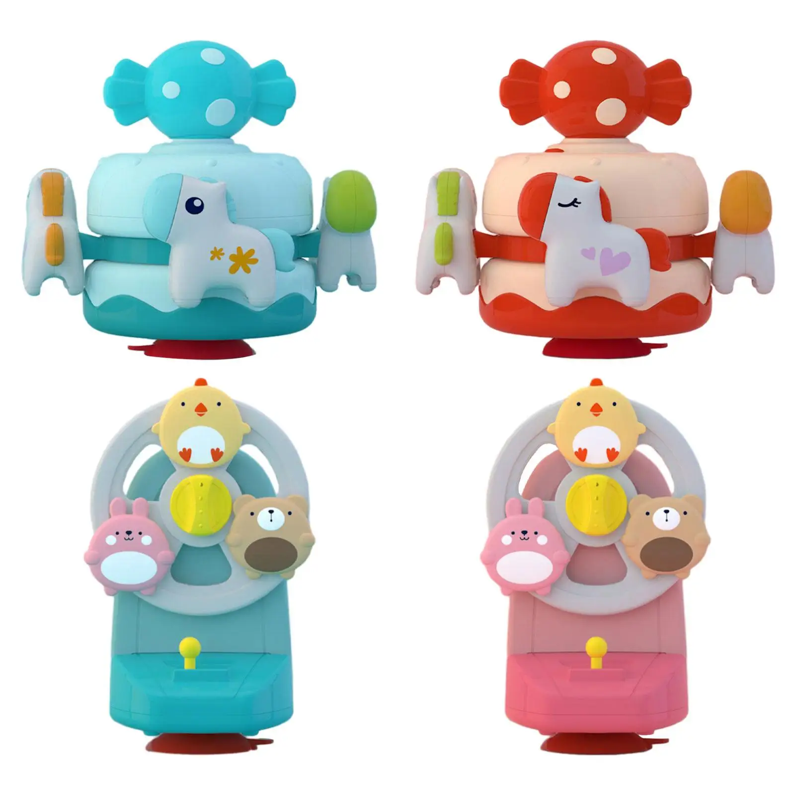 Craft Toys Mechanical Suction Cup Music Box Candy Carousel Music Box for Collectible Desktop Ornament Holiday Valentine's Decor