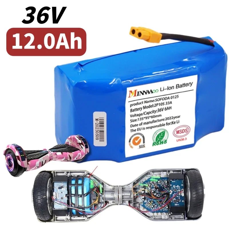

2024 Upgrade 36V Li-ion Battery Replacement for Electric Self Balancing Scooter HoverBoard Unicycle