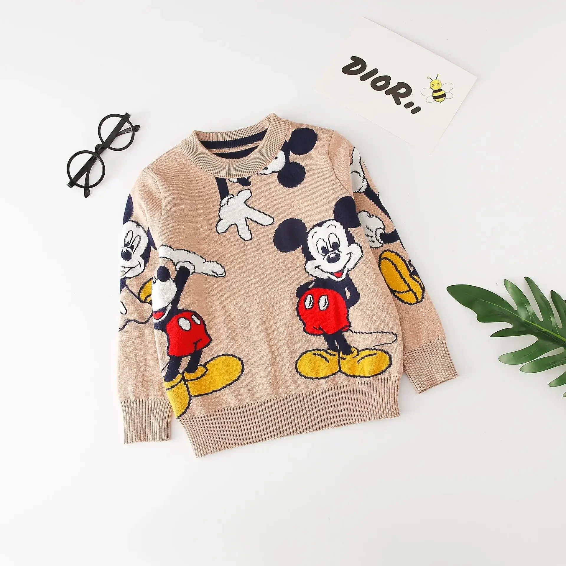 Children tops Baby Boy Sweater spring autumn winter thick knitted cotton pajama tops cartoon Mickey Mouse children clothing kid wear jacket
