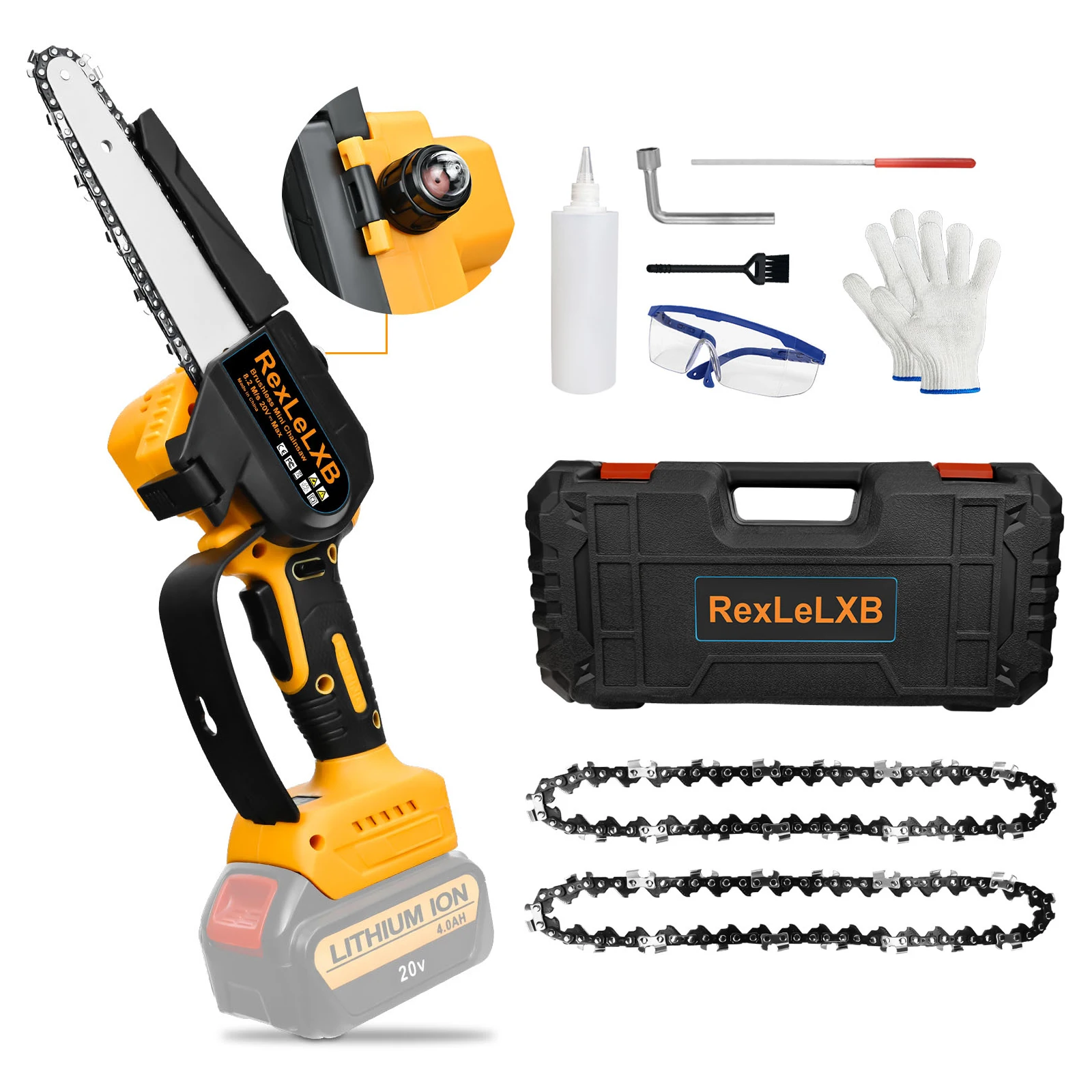 6 Inch Electric Pruning Saw Cordless Chainsaw for Dewalt 20V Max Liion