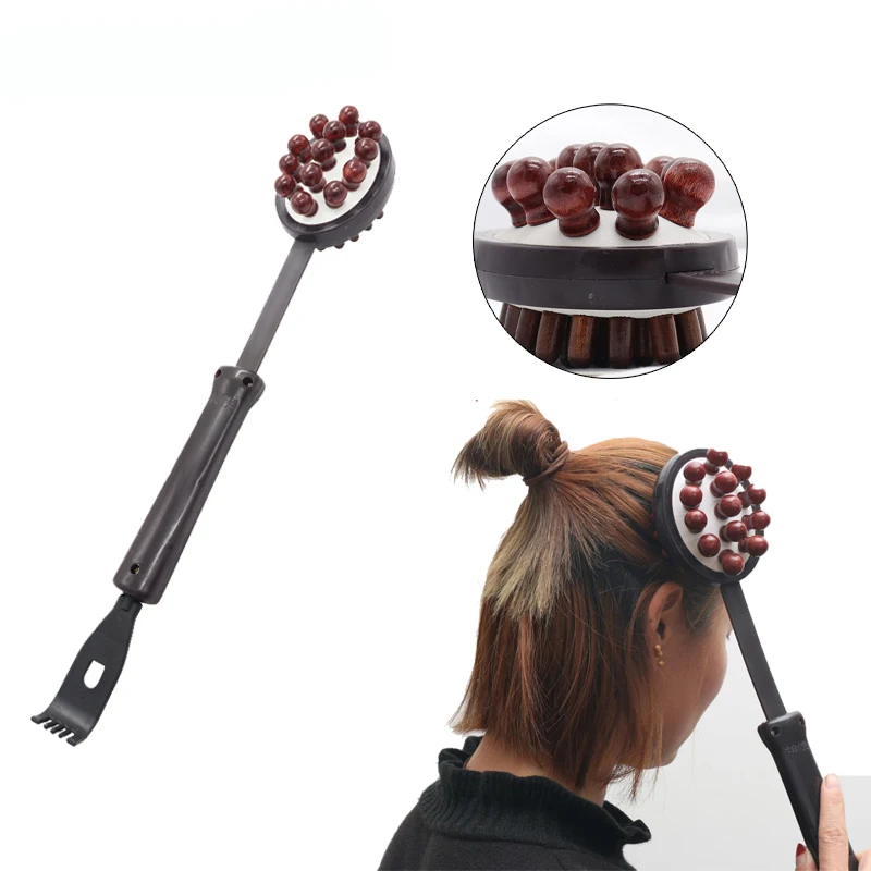 

Body Head Massager Hammer Plastic Handle Double Size Retractable Head Beating Relaxation Massager Elasticity Multifunctional