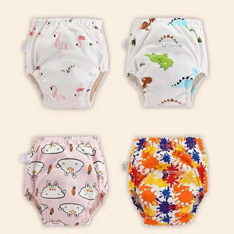 

25pc/Lot Waterproof Cloth Diapers Reusable Toolder Nappies Baby Underwear Cotton Training Pants Panties