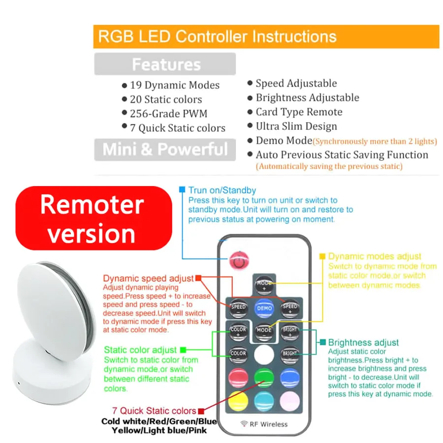 12W LED Wall Lighting RGB Bluetooth Remote Windows Sill Lamps 110V 220V For Home Door Frame Corridor Balcony Garage Hotel Lights