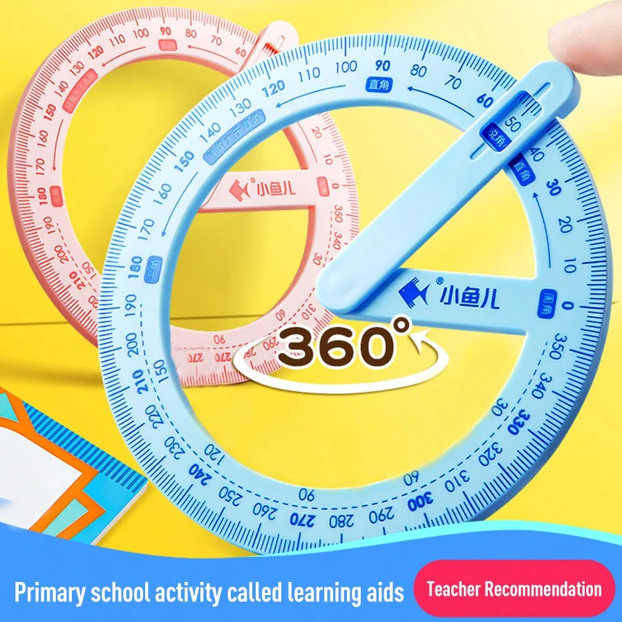 360도 문구용 기하학 자, 직각 학습용 특수 다기능 각도 측정 자, 시연용 자