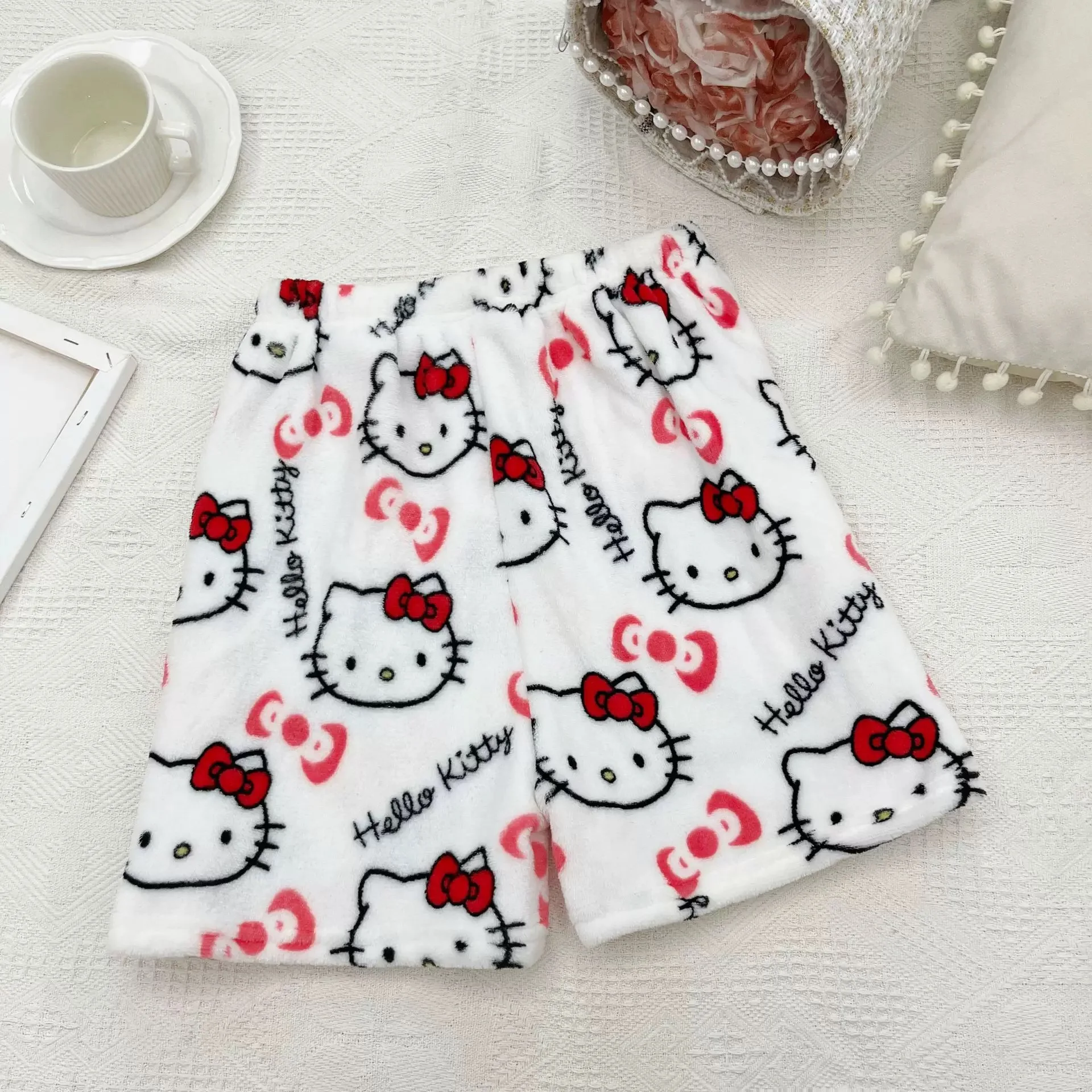 2025 New Hello Kitty Pajama Pants Anime Loose Pants Cartoon Couple shortswear Women Leisure Home Trousers 5