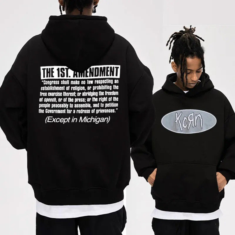 

Vintage Rock Band Korn Cover Essential Hoodies Men's Women's Rapper Rocker Oversized Sweatshirts Long Sleeve Hoodie Pullover
