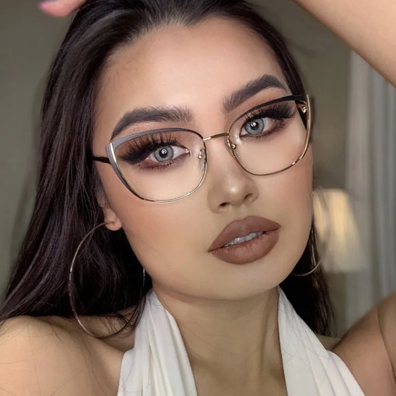 Retro Metal Cat Eye Glasses New Fashion Clear Lenses Prescription Short Sight Eyewear 0 -0.5 -1 -1.25 -1.5 -1.75 -2.0 To -6 5