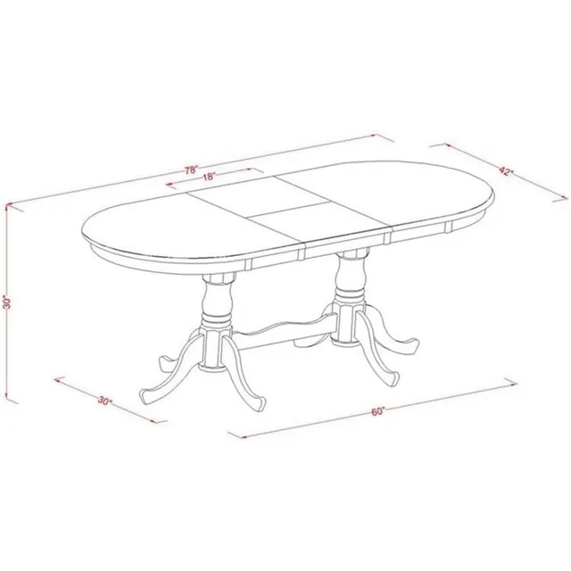 5-Piece Oval Dining Table Set with Chairs 5