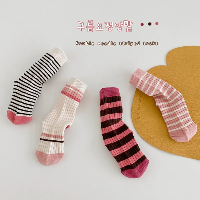 Baby Socks Boys Girls Calf Length Autumn Children Classic Striped Socks Kids Warm School Dress Socks