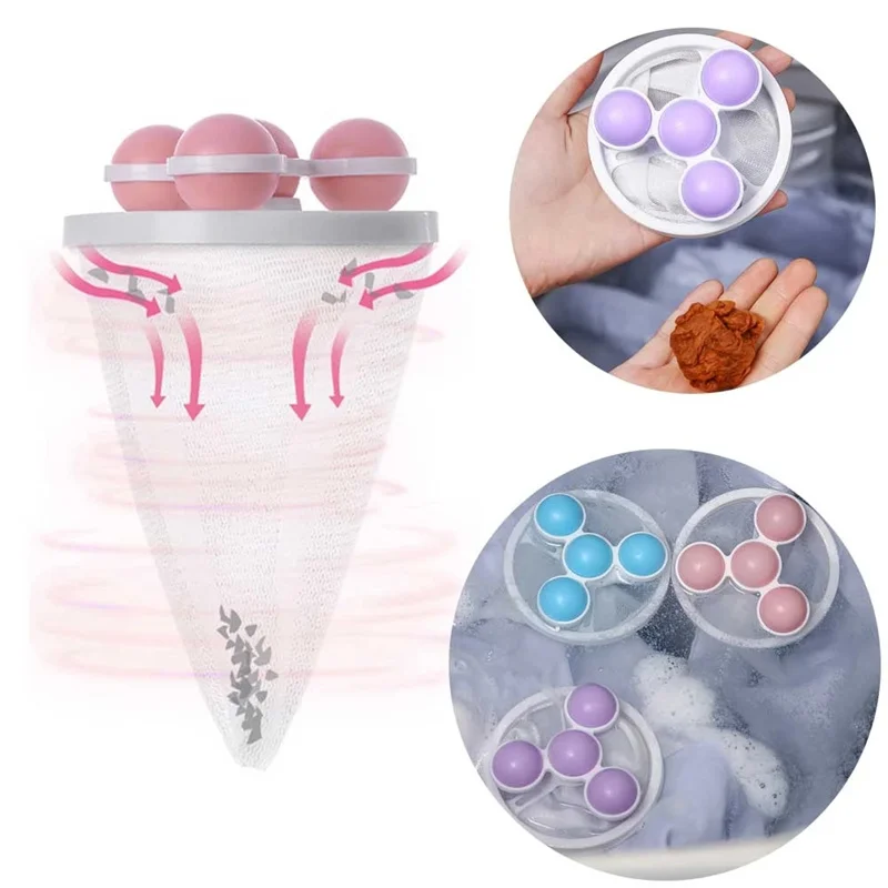 Magic Laundry Ball Kit Cleaning Tools Reusable Hair Removal Pet Lint Catcher Fur Hair Removal