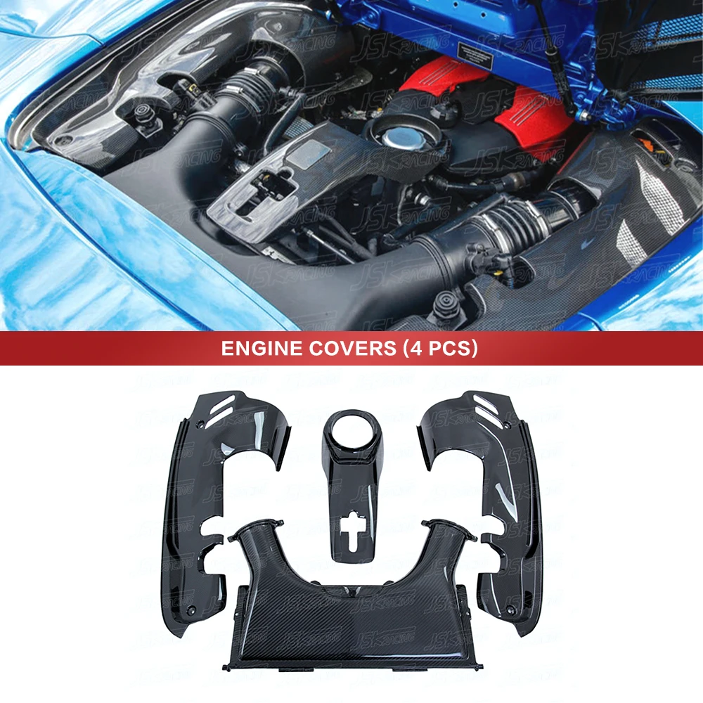 

Dry Carbon Fiber Engine Covers (4 Pcs) For Ferrari 488 Spider 2015-2016