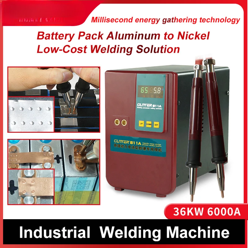 36KW 6000A  811A Spot Welding Machine Energy Storage Copper Aluminum Iron Lithium Power Battery Pack Spot Welders Welding Nickel