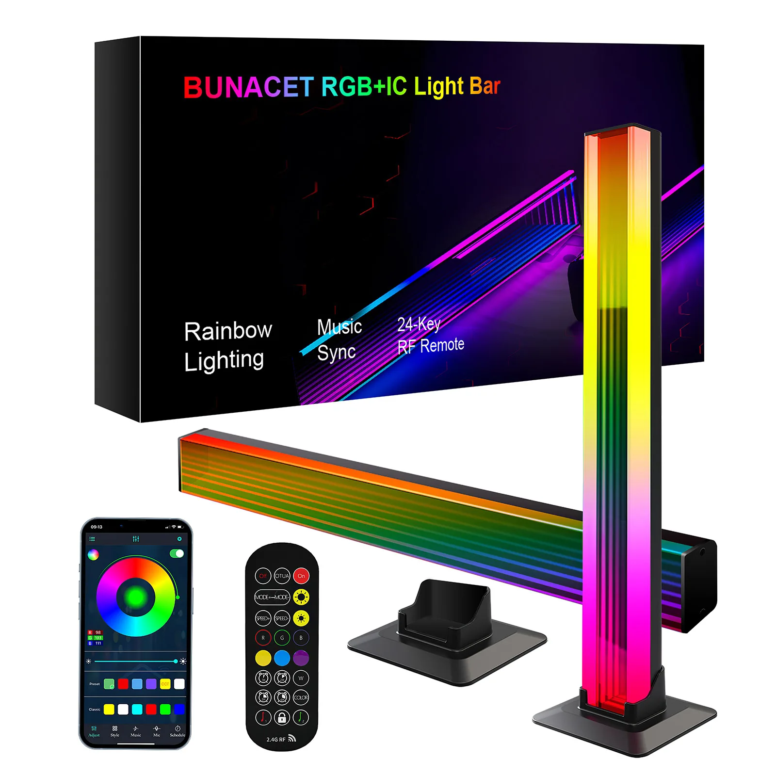 

Умные светодиодные лампы RGB с 8 режимами работы, 2 шт.