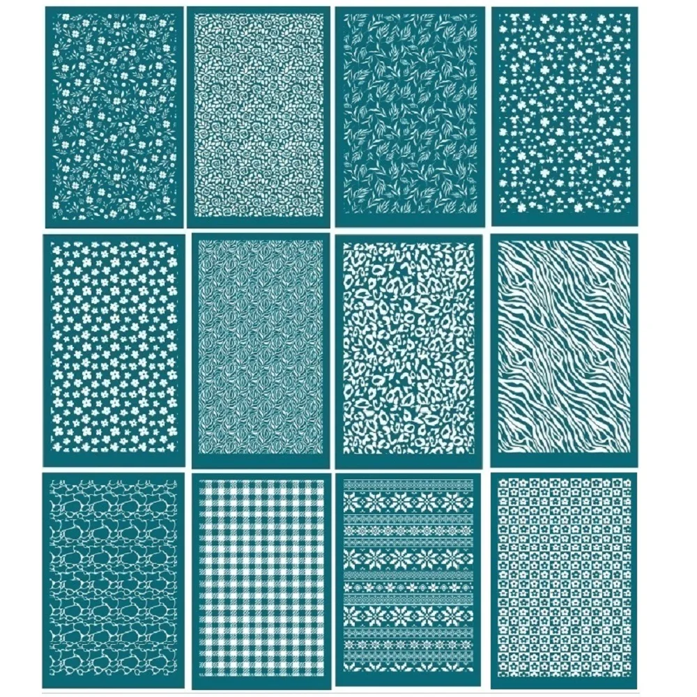 9x15cm Silk Screen Reusable Silkscreen Print Kit for Printing on Clay Jewelry Clay Earrings Polymer Stencils