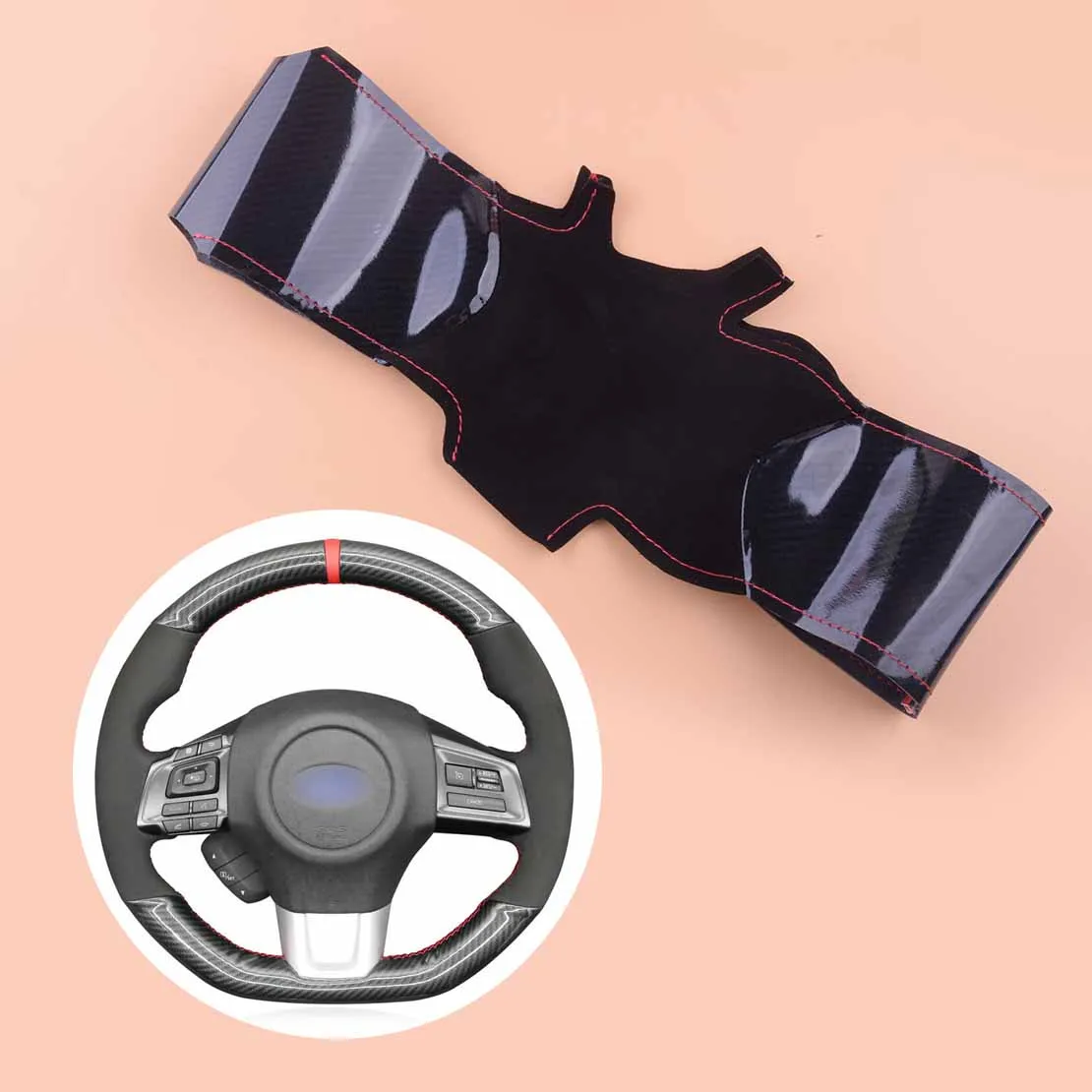 Car Diy Leather Styling Steering Wheel Cover Trim Fit For Subaru Wrx (sti) 2015 2016 2017