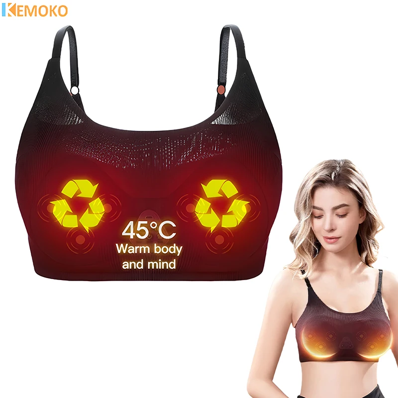 Electric Breast Massager Smart Vibration Heating Enhancer Chest Shaping Breast Care Massage Bra USB Charging Detachable washable