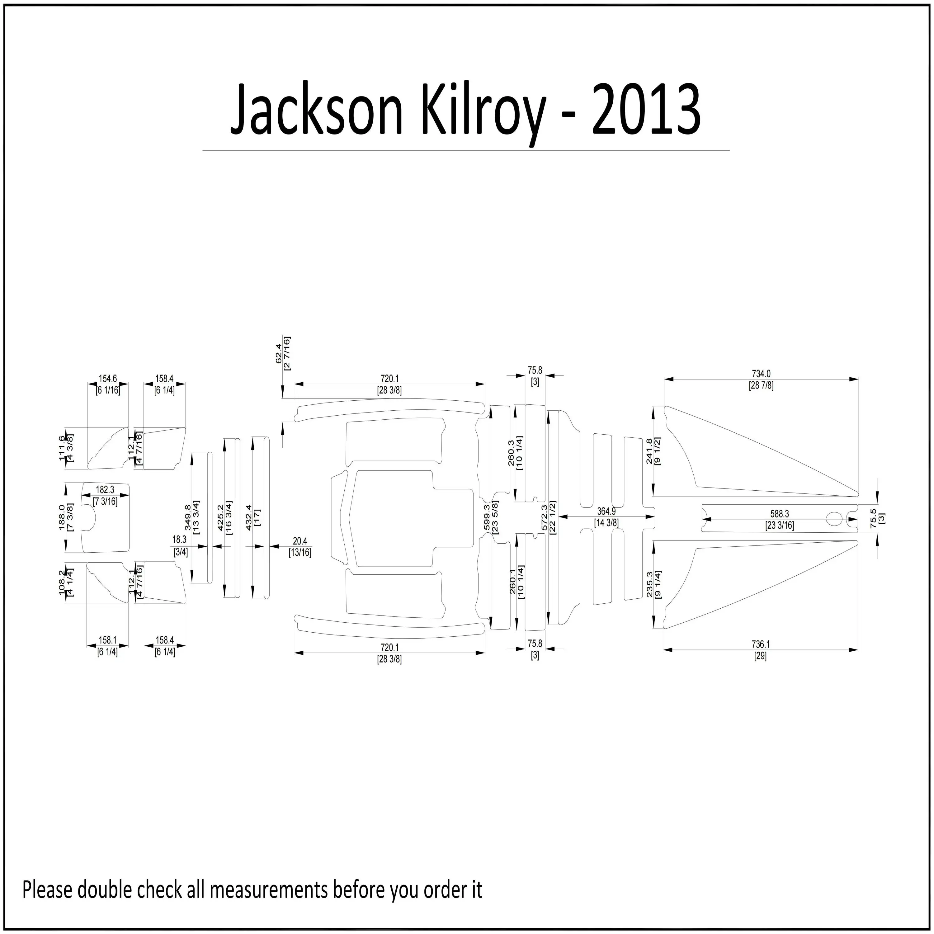 2013 Jackson Kilroy Kayak Boat EVA Foam Deck Floor Pad Flooring