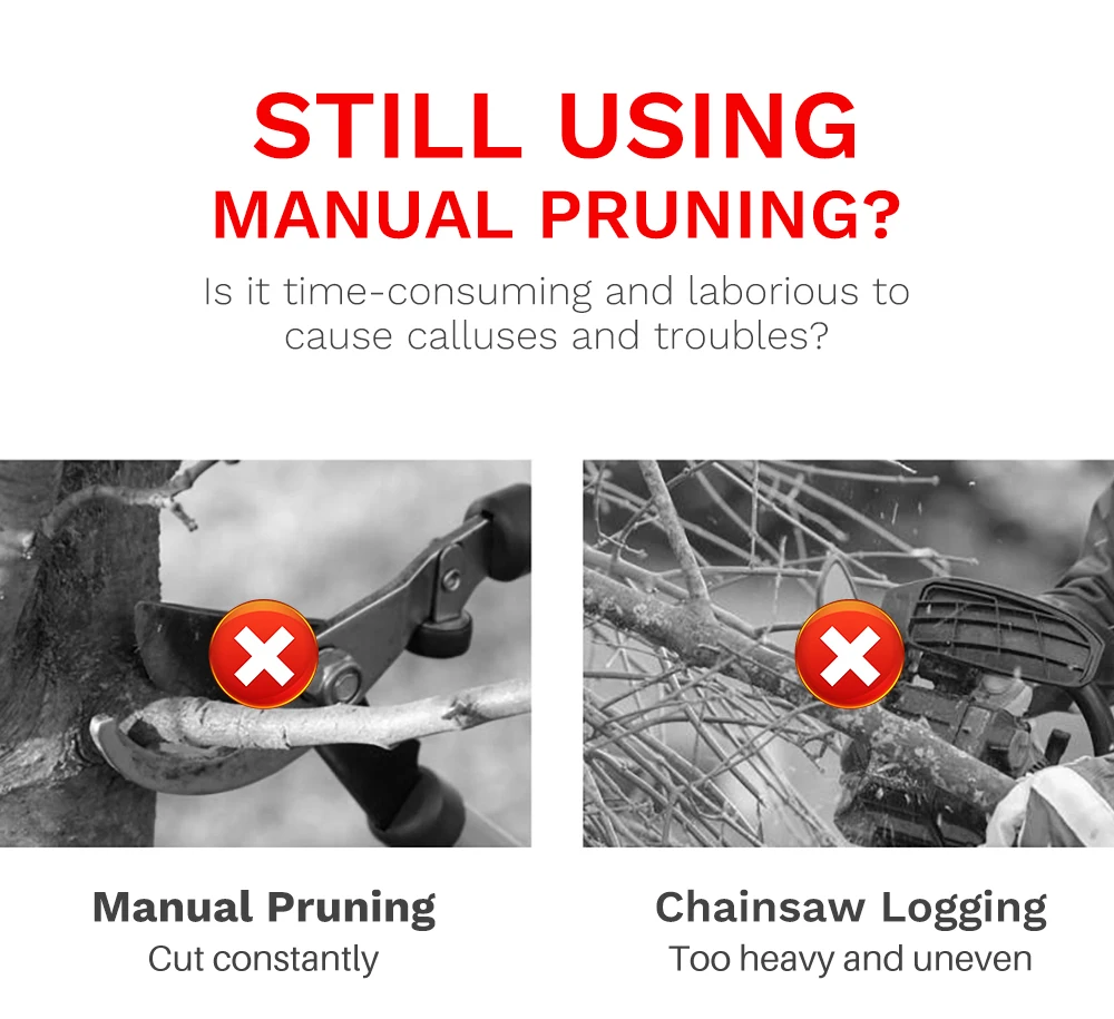 Description Picture 6 of itemElectric Pruning Shears 25.2V Lithium Branches Scissors 0-45mm High Branch Hedge Trimmer Fruit tree Electric pruning shear