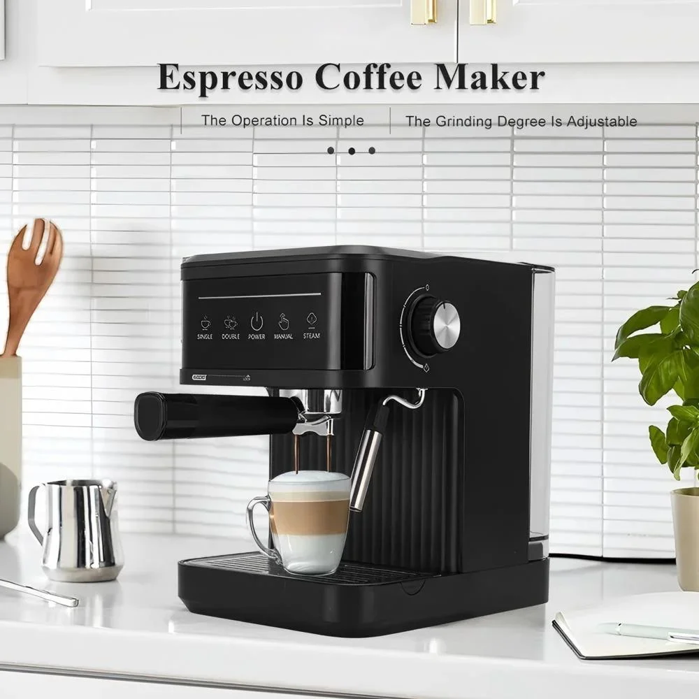 110V 220V 1.8L Espresso Machine Italian Coffee Machine Home Small Semi-Automatic 20Bar Coffee Machine Milk Foam 1