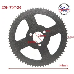 High-Performance 25H 26MM 60-80 T Rear Sprocket for Mini Bikes and ATVs (70T-26)