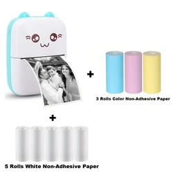 Compact Wireless Portable Photo Printer, Ink-Free Thermal Technology, 57mm Sticker Paper, 200dpi (C9Blue -8 No-Sticky)