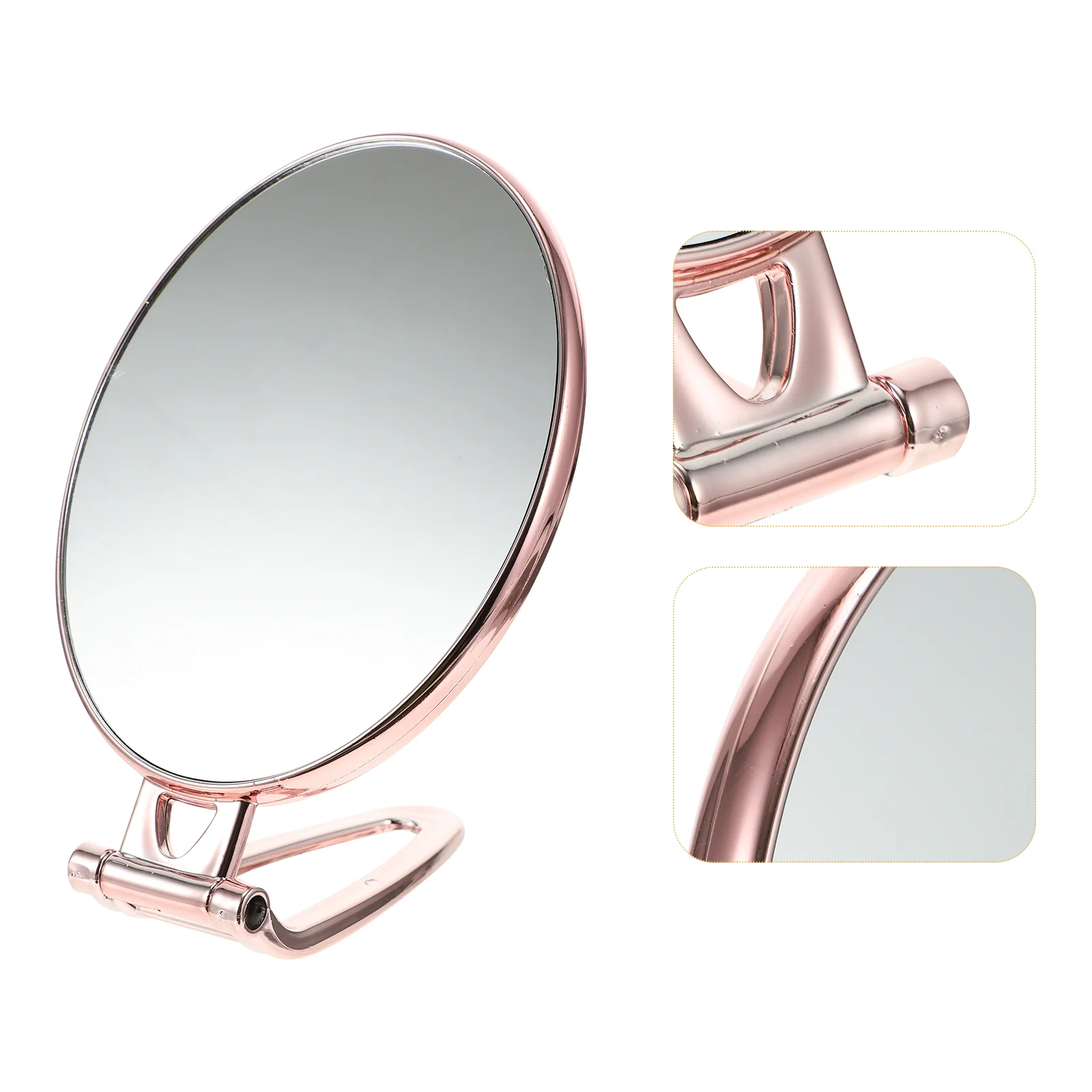 Double Sided Handheld Travel Vanity Mirror 3X Magnifying Makeup Travel Vanity Simple Hand Held Mirror for ( Rose