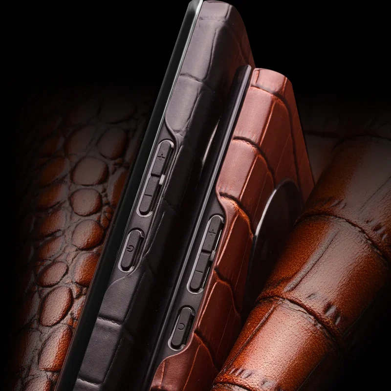 QIALINO Leather Case for Honor Magic 5 pro Flip Protective Window Opening Business Case for Magic 5 for Magic 5