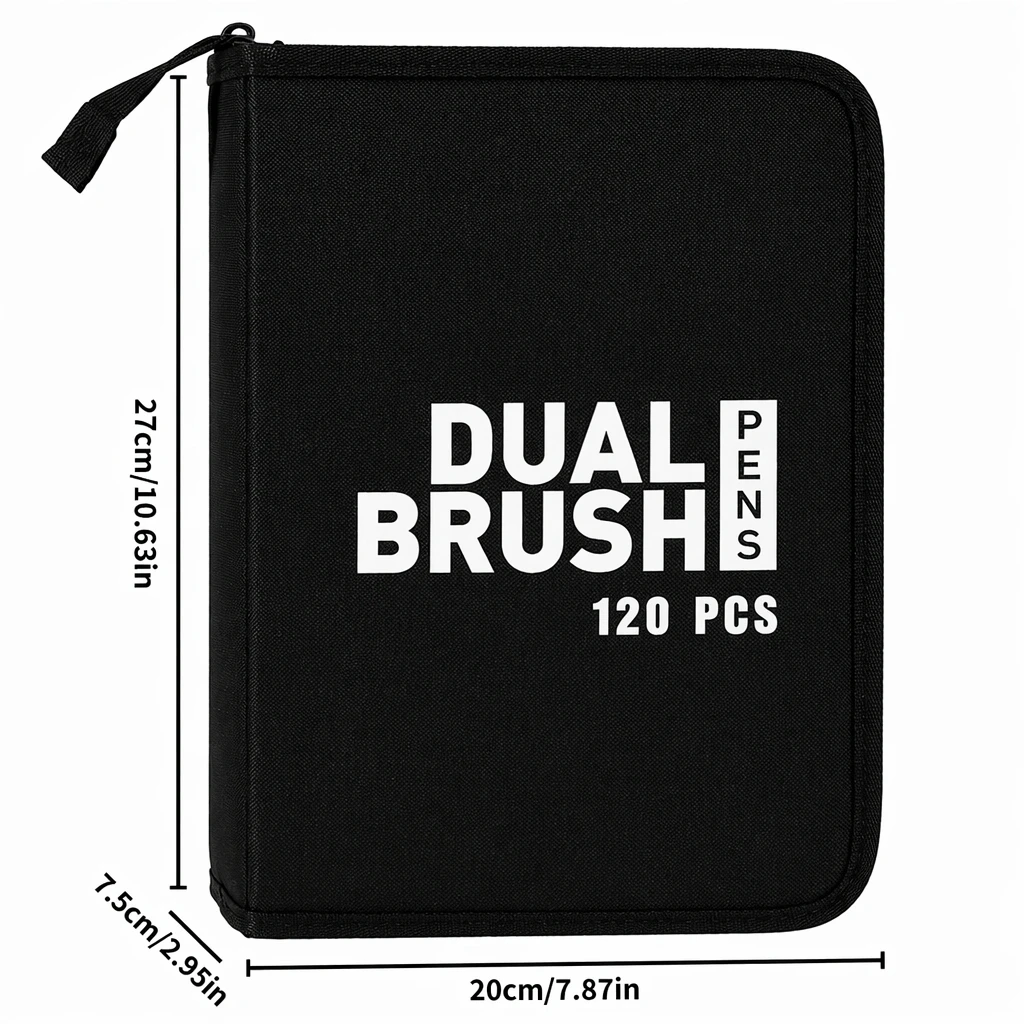Set di Pennarelli Acquerellabili a Doppia Punta da 80 a 168 Colori Vibranti – Set Artistico per Disegno e Artigianato, Corpo in Plastica Resistente, Regalo di Natale - immagine 2